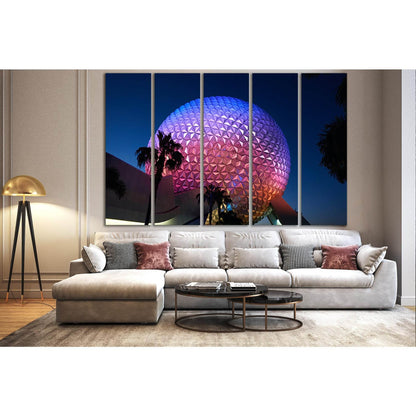 Epcots Spaceship Earth At Night №SL1401 Ready to Hang Canvas Print - Zellart Canvas Prints 0new, ALL_Products, Architecture