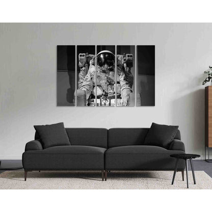 Equipped astronaut №D2815 Ready to Hang Canvas Print - Zellart Canvas Prints 0new, ALL_Products, Black & White Wall Art