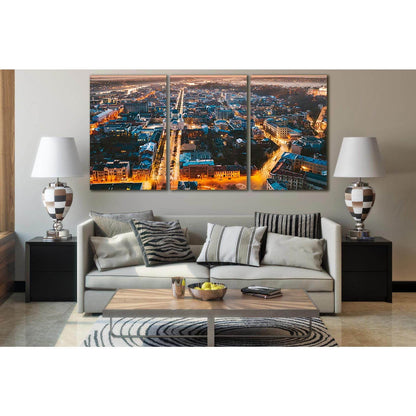 Evening Lithuania Kaunas №SL355 Ready to Hang Canvas Print - Zellart Canvas Prints 0new, ALL_Products, Cityscapes & Skylines
