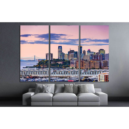 Exchange Place, Jersey City, New Jersey skyline №1739 Ready to Hang Canvas Print - Zellart Canvas Prints ALL_Products, s-1739