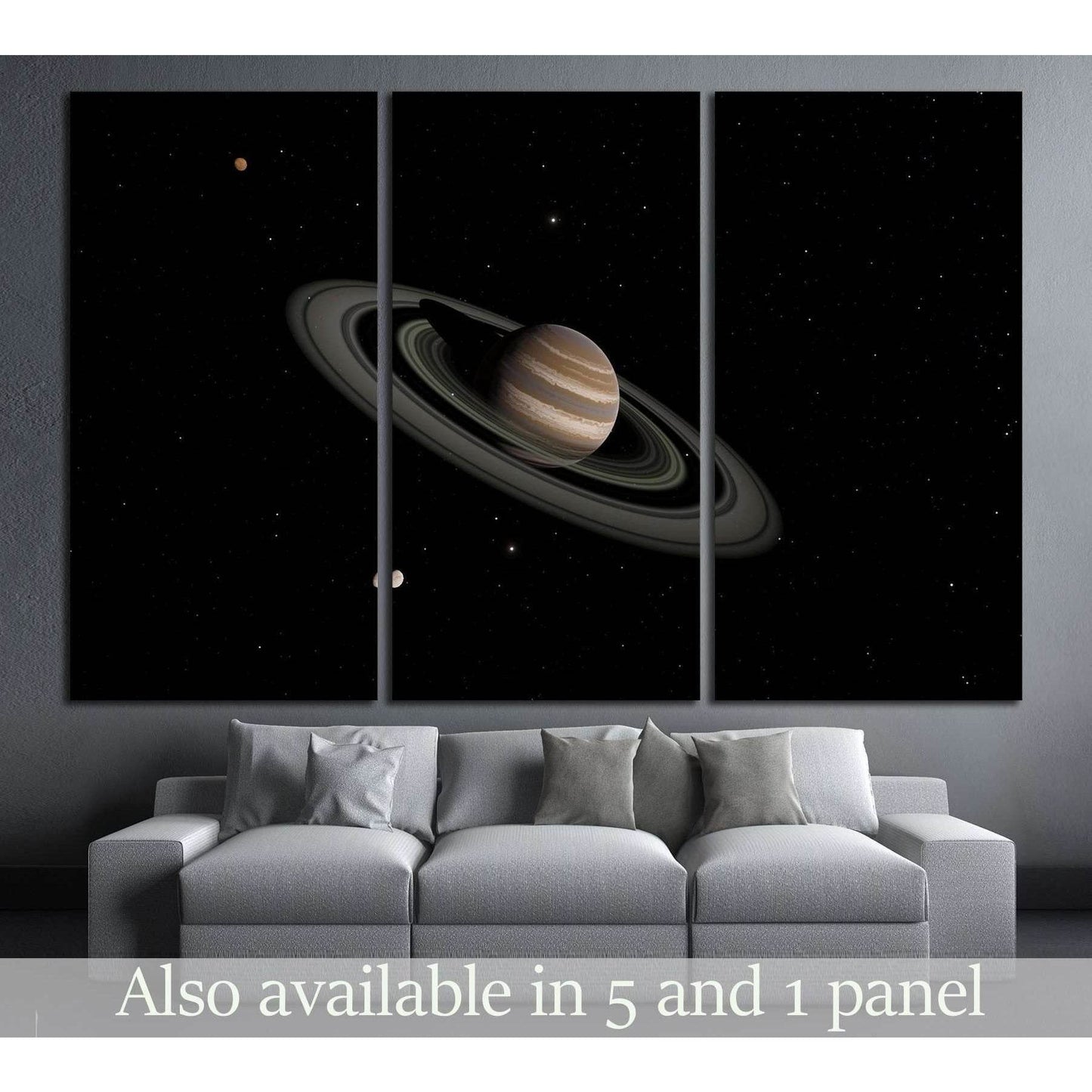 Exoplanet with rings gas giant Saturn planet №2420 Ready to Hang Canvas Print - Zellart Canvas Prints ALL_Products, s-2420