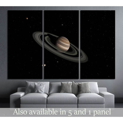 Exoplanet with rings gas giant Saturn planet №2420 Ready to Hang Canvas Print - Zellart Canvas Prints ALL_Products, s-2420