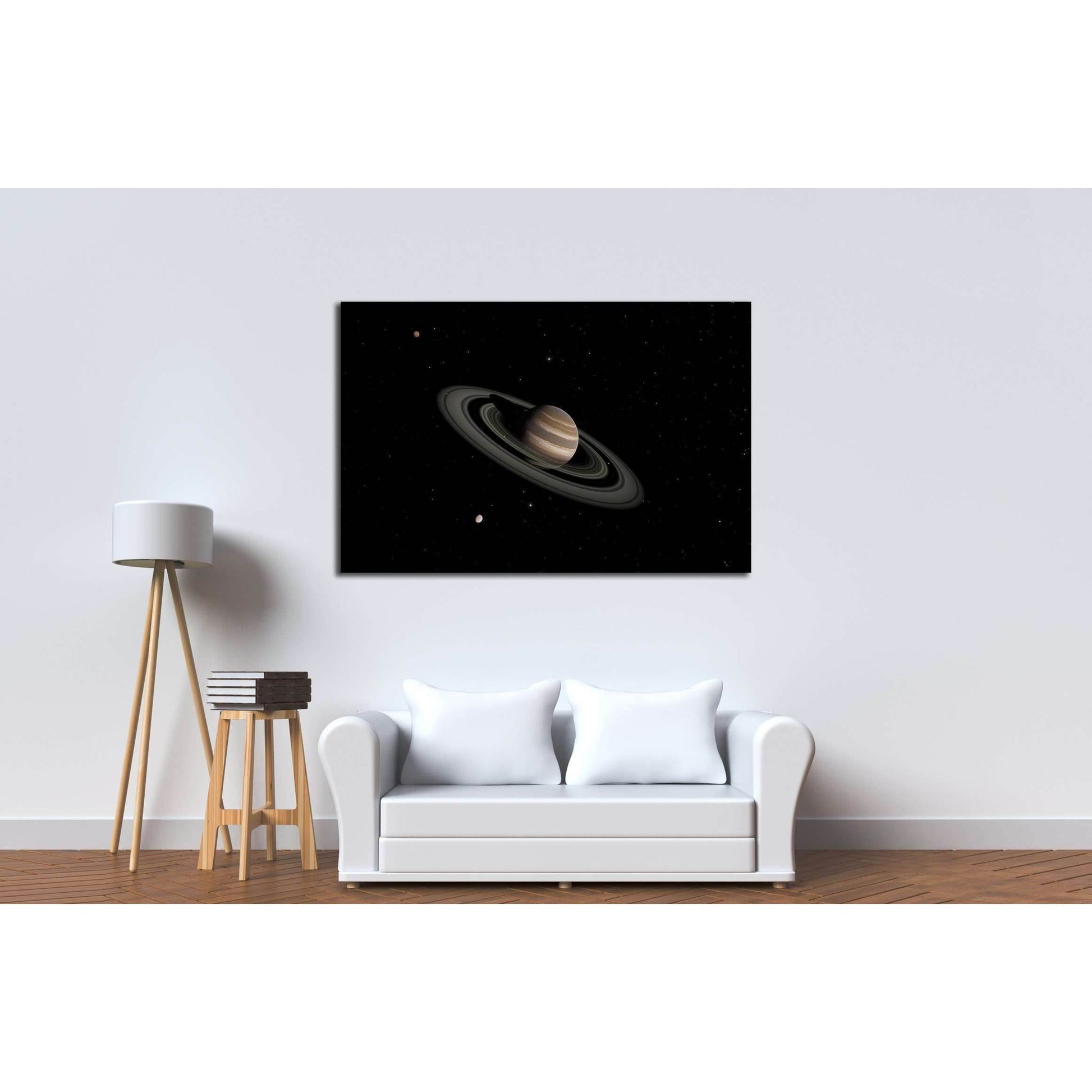 Exoplanet with rings gas giant Saturn planet №2420 Ready to Hang Canvas Print - Zellart Canvas Prints ALL_Products, s-2420