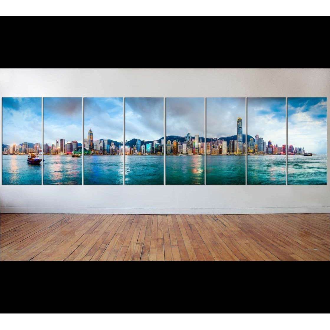 Extra Large panorama Hong Kong, China №51 Ready to Hang Canvas Print - Zellart Canvas Prints ALL_Products, s-51