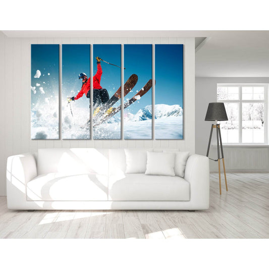 Extreme Skier Jump №04430 Ready to Hang Canvas Print - Zellart Canvas Prints ALL_Products