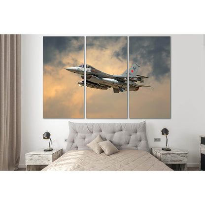 F-16 Fighting Falcon №SL779 Ready to Hang Canvas Print - Zellart Canvas Prints 0new, ALL_Products, Engine, Engines Wall Art