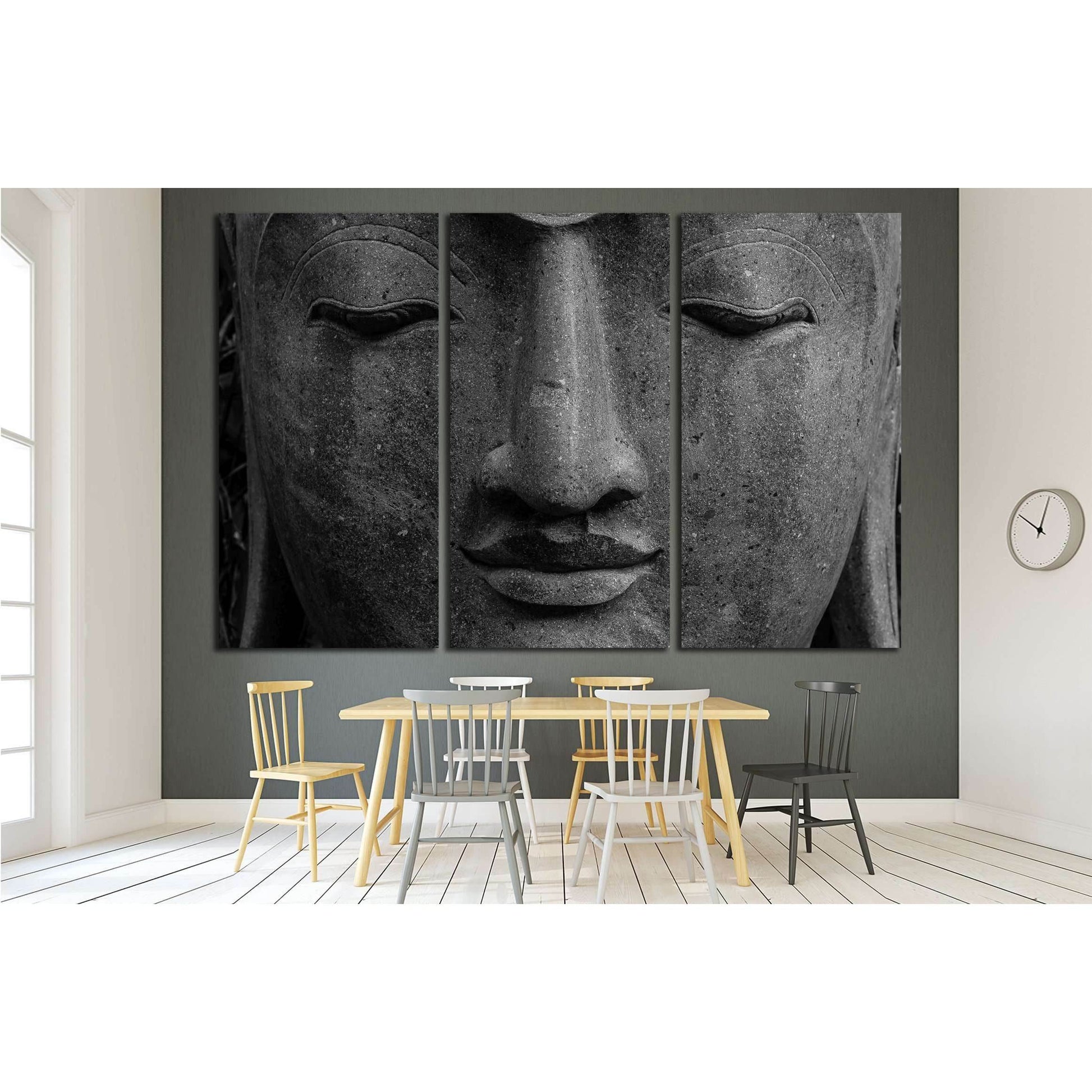Face Buddha head №3242 Ready to Hang Canvas Print - Zellart Canvas Prints ALL_Products, s-3242