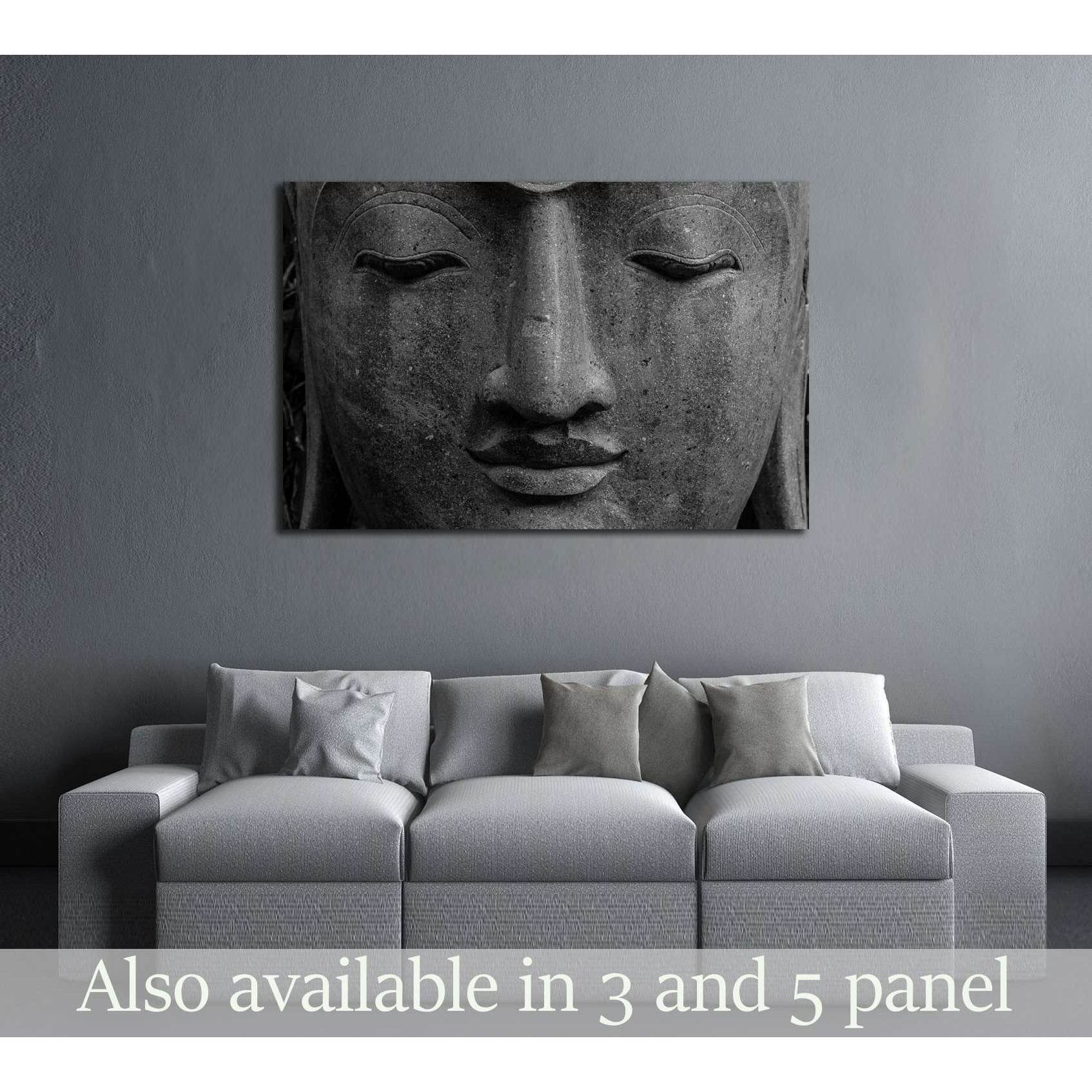 Face Buddha head №3242 Ready to Hang Canvas Print - Zellart Canvas Prints ALL_Products, s-3242
