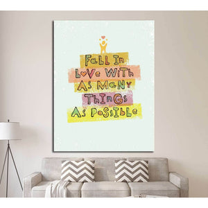 Fall In Love With As Many Things As Possible №4530 Ready to Hang Canvas Print - Zellart Canvas Prints ALL_Products, s-4530
