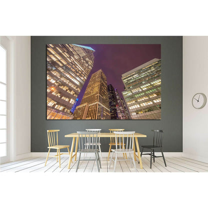 Famous skyscrapers of New York at night №1523 Ready to Hang Canvas Print - Zellart Canvas Prints 0_NY_ART, ALL_Products, s-1523