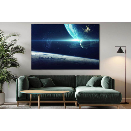 Fantastic Planets And Deep Space №SL426 Ready to Hang Canvas Print - Zellart Canvas Prints 0new, ALL_Products, Astronomy & Space Canvas Wall Art