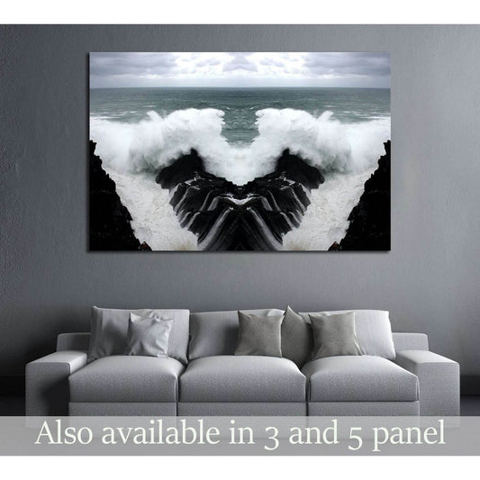 Fantastic sea,geometric composition of Wave crashing, artistic composition №2542 Ready to Hang Canvas PrintCanvas art arrives ready to hang, with hanging accessories included and no additional framing required. Every canvas print is hand-crafted, made on-