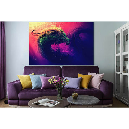 Fantasy Dragon Underwater №SL1281 Ready to Hang Canvas Print - Zellart Canvas Prints 0new, ALL_Products, Fantasy And Sci Fi Wall Art