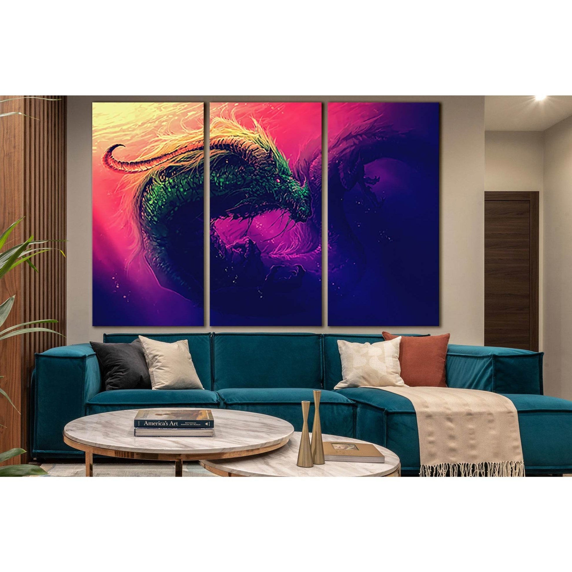 Fantasy Dragon Underwater №SL1281 Ready to Hang Canvas Print - Zellart Canvas Prints 0new, ALL_Products, Fantasy And Sci Fi Wall Art