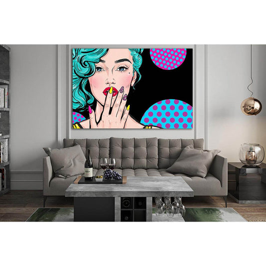 Fashion Illustration Of A Girl Pop Art №SL548 Ready to Hang Canvas Print - Zellart Canvas Prints 0new, ALL_Products, Pop ART