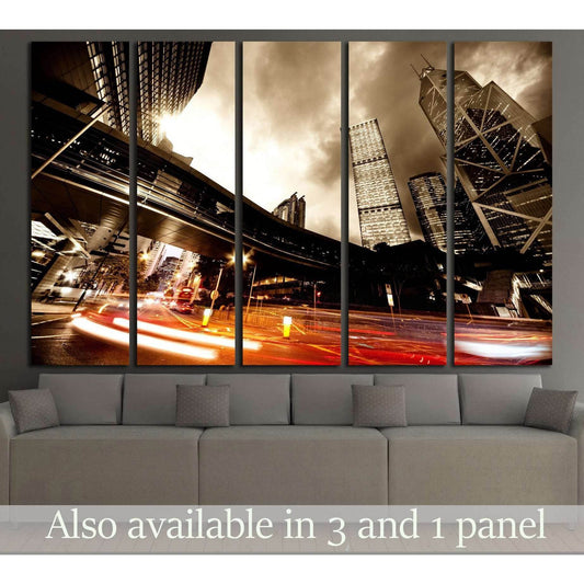 Fast moving cars at night №2227 Ready to Hang Canvas Print - Zellart Canvas Prints ALL_Products, s-2227