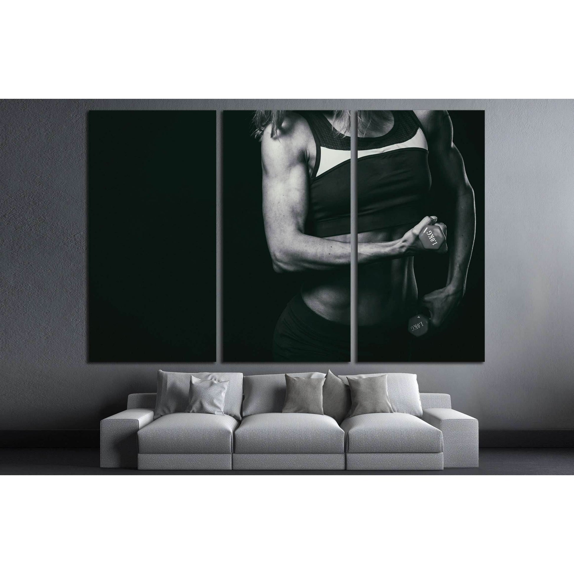 Female fitness, beautiful female body №2132 Ready to Hang Canvas Print - Zellart Canvas Prints ALL_Products, s-2132