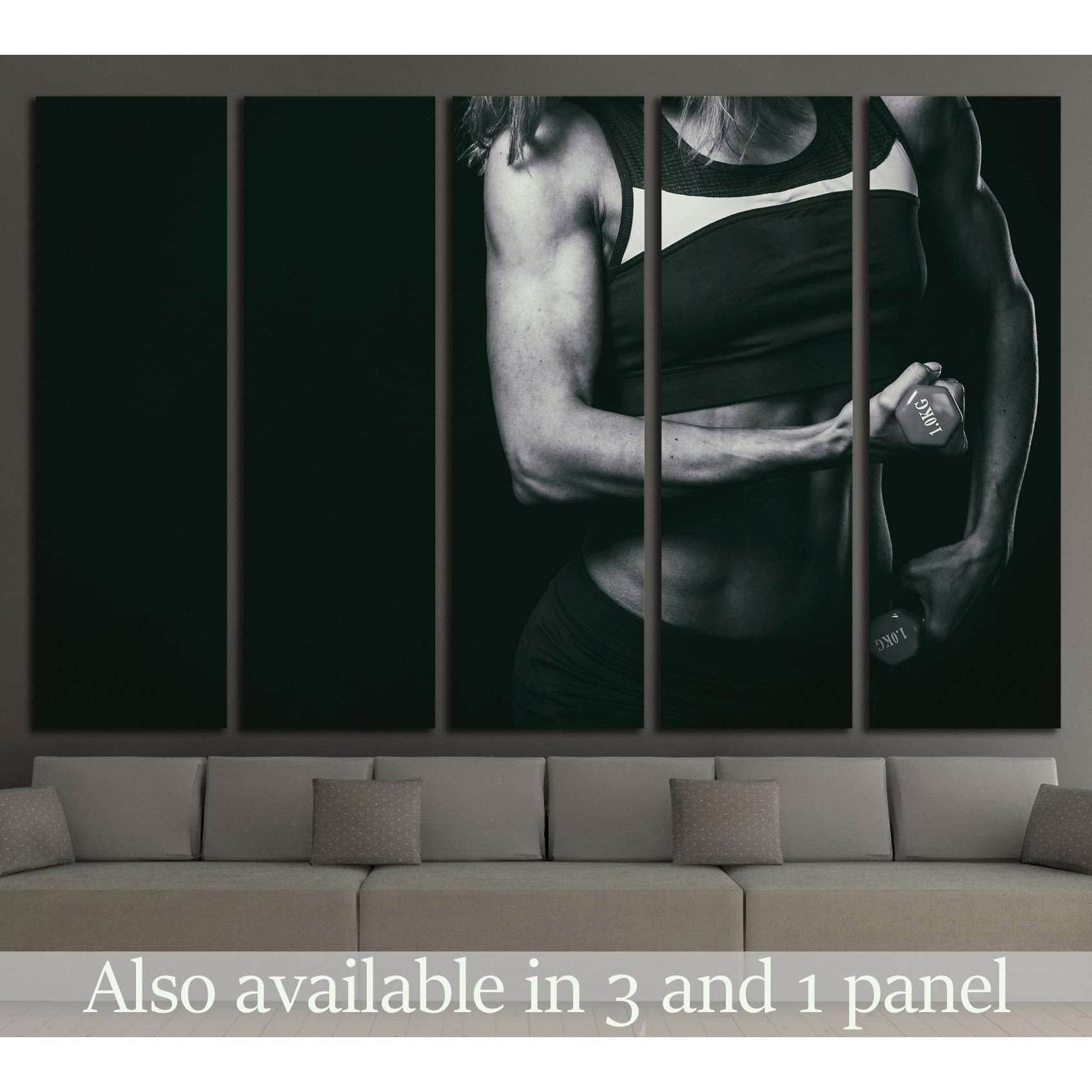 Female fitness, beautiful female body №2132 Ready to Hang Canvas Print - Zellart Canvas Prints ALL_Products, s-2132
