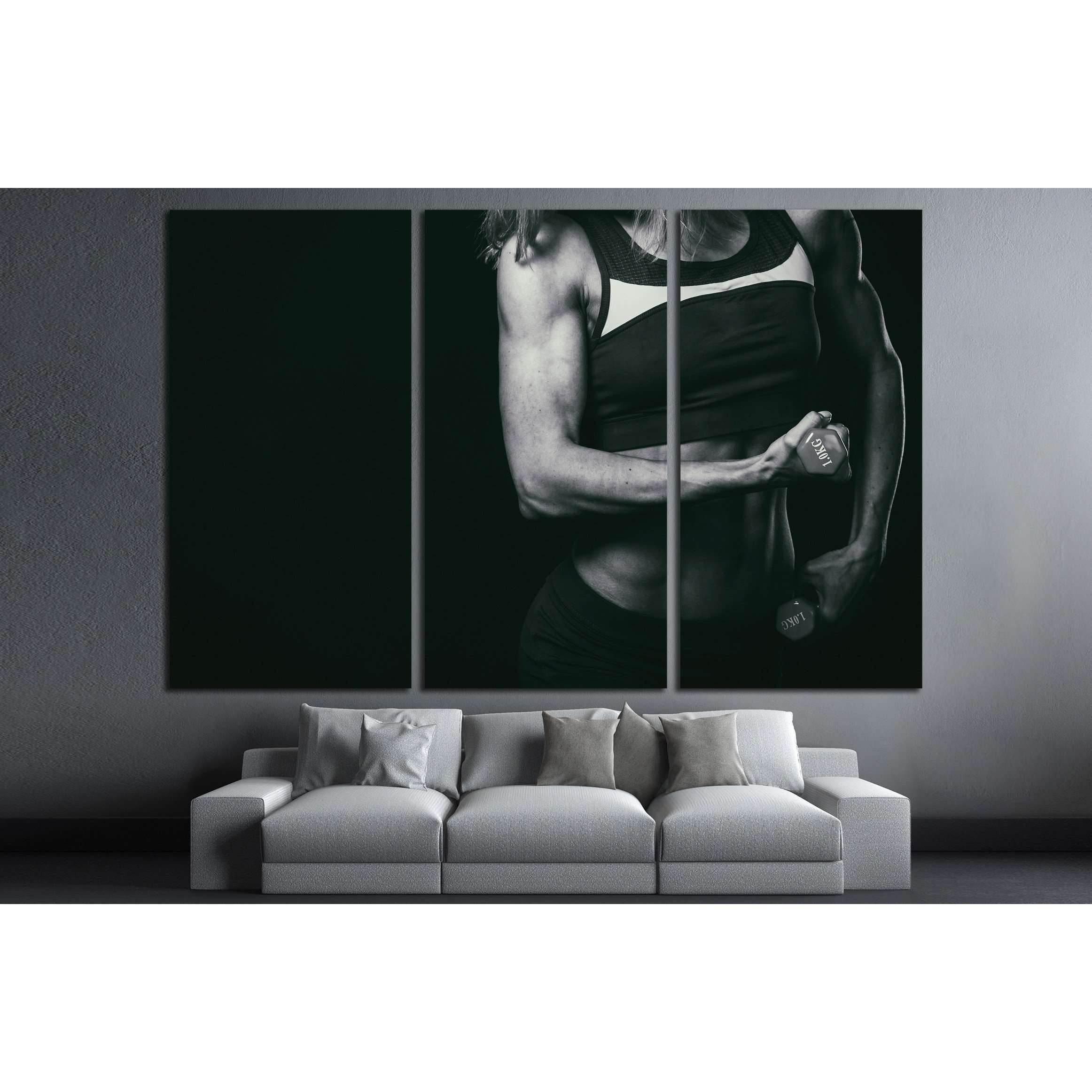 Female fitness, beautiful female body №2132 Ready to Hang Canvas Print