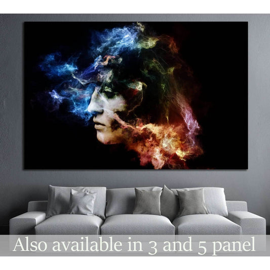 female portrait and space texture №1059 Ready to Hang Canvas Print - Zellart Canvas Prints ALL_Products, s-1059