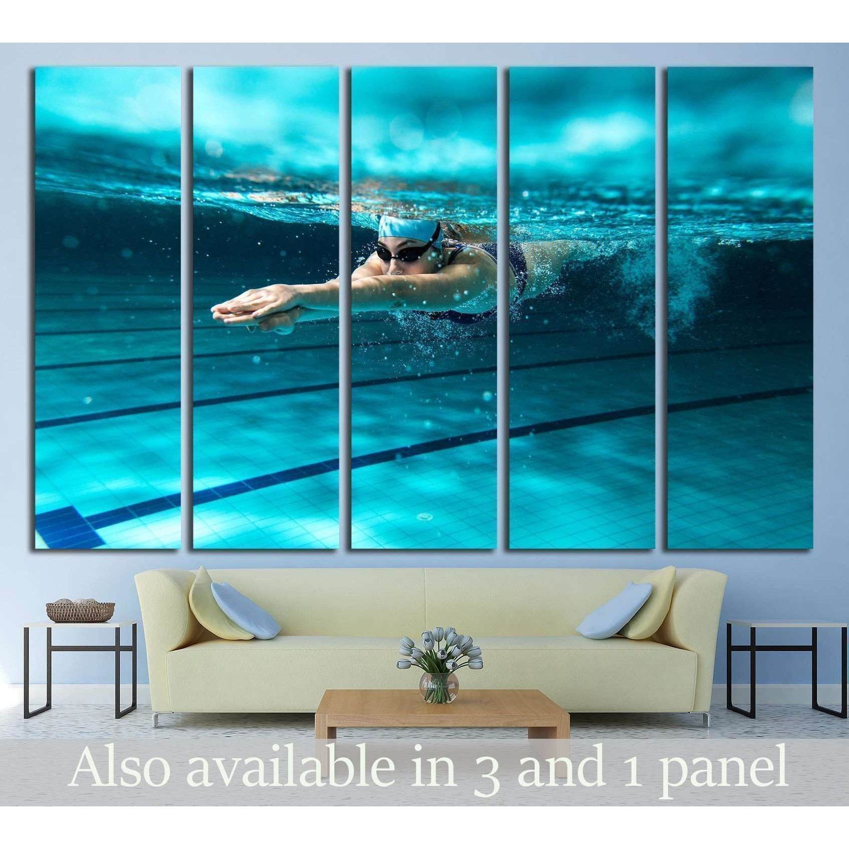 Female swimmer at the swimming pool №1378 Ready to Hang Canvas PrintCanvas art arrives ready to hang, with hanging accessories included and no additional framing required. Every canvas print is hand-crafted, made on-demand at our workshop and expertly str