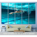Female swimmer at the swimming pool №1378 Ready to Hang Canvas Print