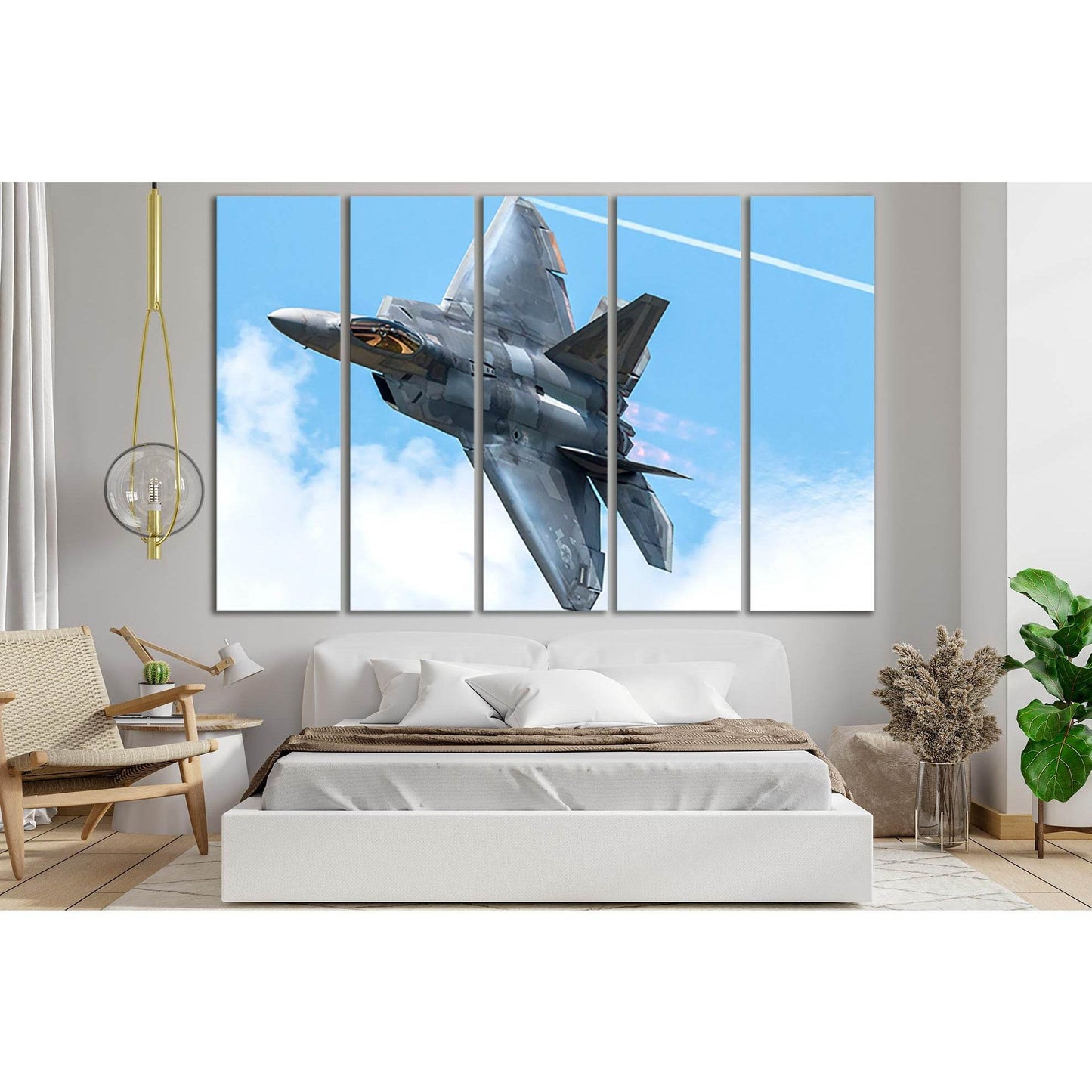 Fighter F-22 With War Paint №SL1438 Ready to Hang Canvas Print - Zellart Canvas Prints 0new, ALL_Products, Engine
