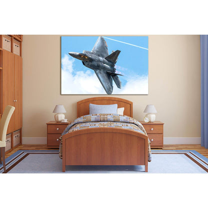 Fighter F-22 With War Paint №SL1438 Ready to Hang Canvas Print - Zellart Canvas Prints 0new, ALL_Products, Engine