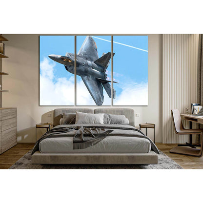 Fighter F-22 With War Paint №SL1438 Ready to Hang Canvas Print - Zellart Canvas Prints 0new, ALL_Products, Engine