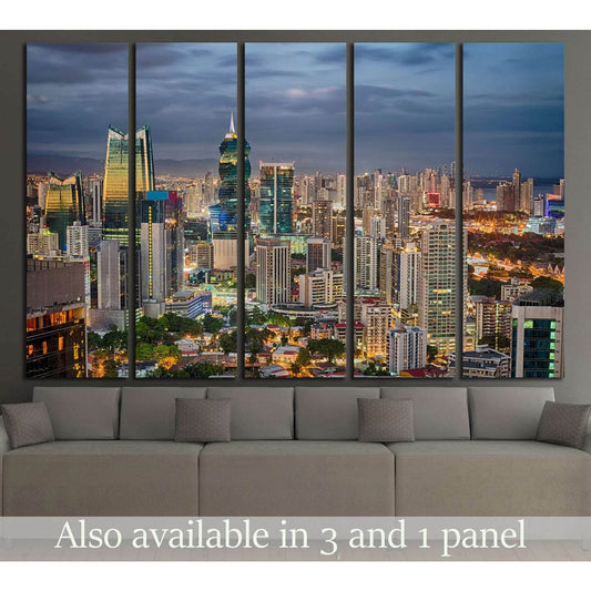 Financial center of Panama City, Panama №2733 Ready to Hang Canvas Print - Zellart Canvas Prints ALL_Products, s-2733