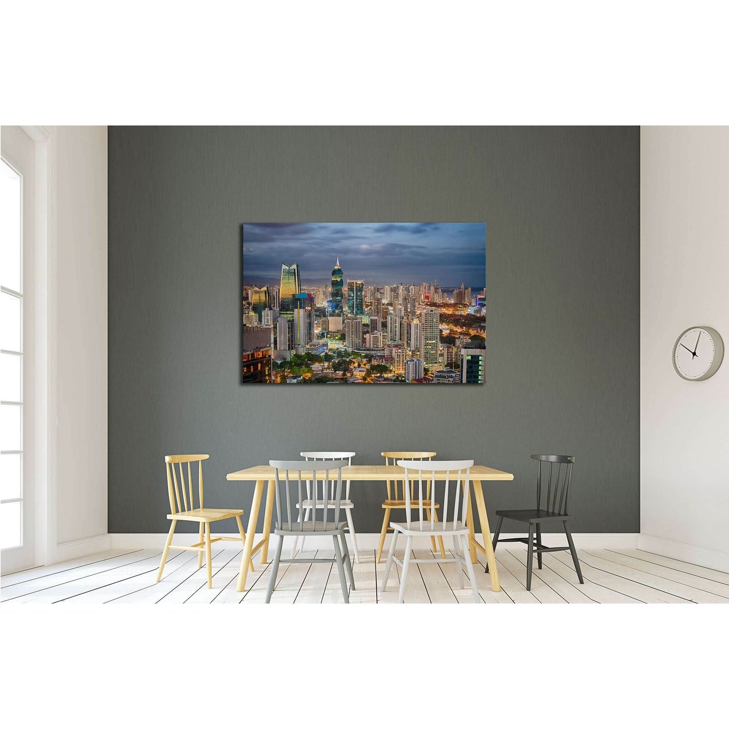 Financial center of Panama City, Panama №2733 Ready to Hang Canvas Print - Zellart Canvas Prints ALL_Products, s-2733