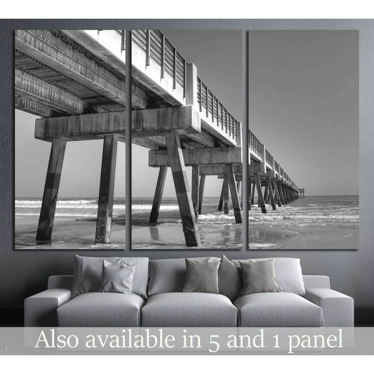 Fishing Pier in Jacksonville Beach, Florida №2498 Ready to Hang Canvas Print - Zellart Canvas Prints ALL_Products, s-2498