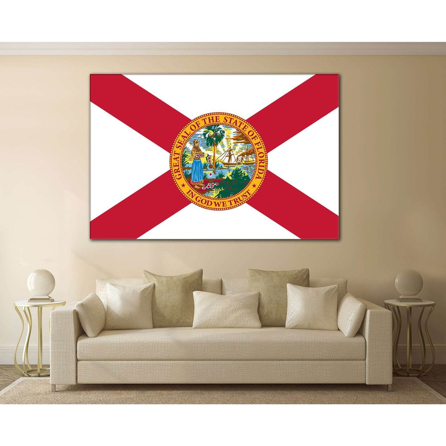 Flag of Florida №835 Ready to Hang Canvas PrintCanvas art arrives ready to hang, with hanging accessories included and no additional framing required. Every canvas print is hand-crafted, made on-demand at our workshop and expertly stretched around 100% No