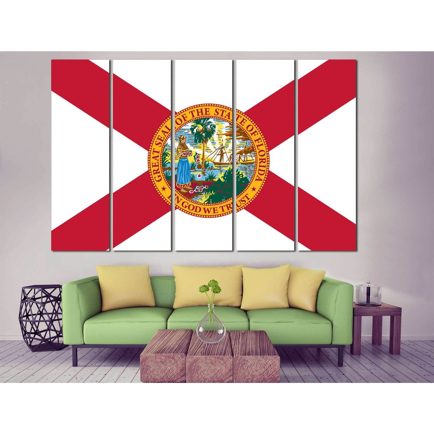 Flag of Florida №835 Ready to Hang Canvas Print - Zellart Canvas Prints ALL_Products