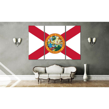 Flag of Florida №835 Ready to Hang Canvas Print - Zellart Canvas Prints ALL_Products