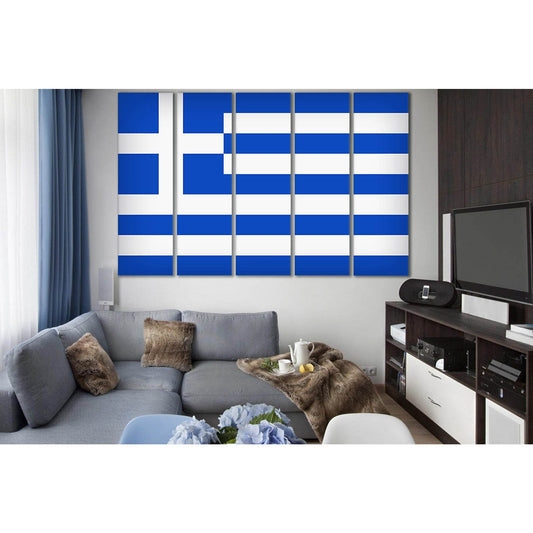 Flag Of Greece №SL1169 Ready to Hang Canvas Print - Zellart Canvas Prints 0new, ALL_Products, Flags