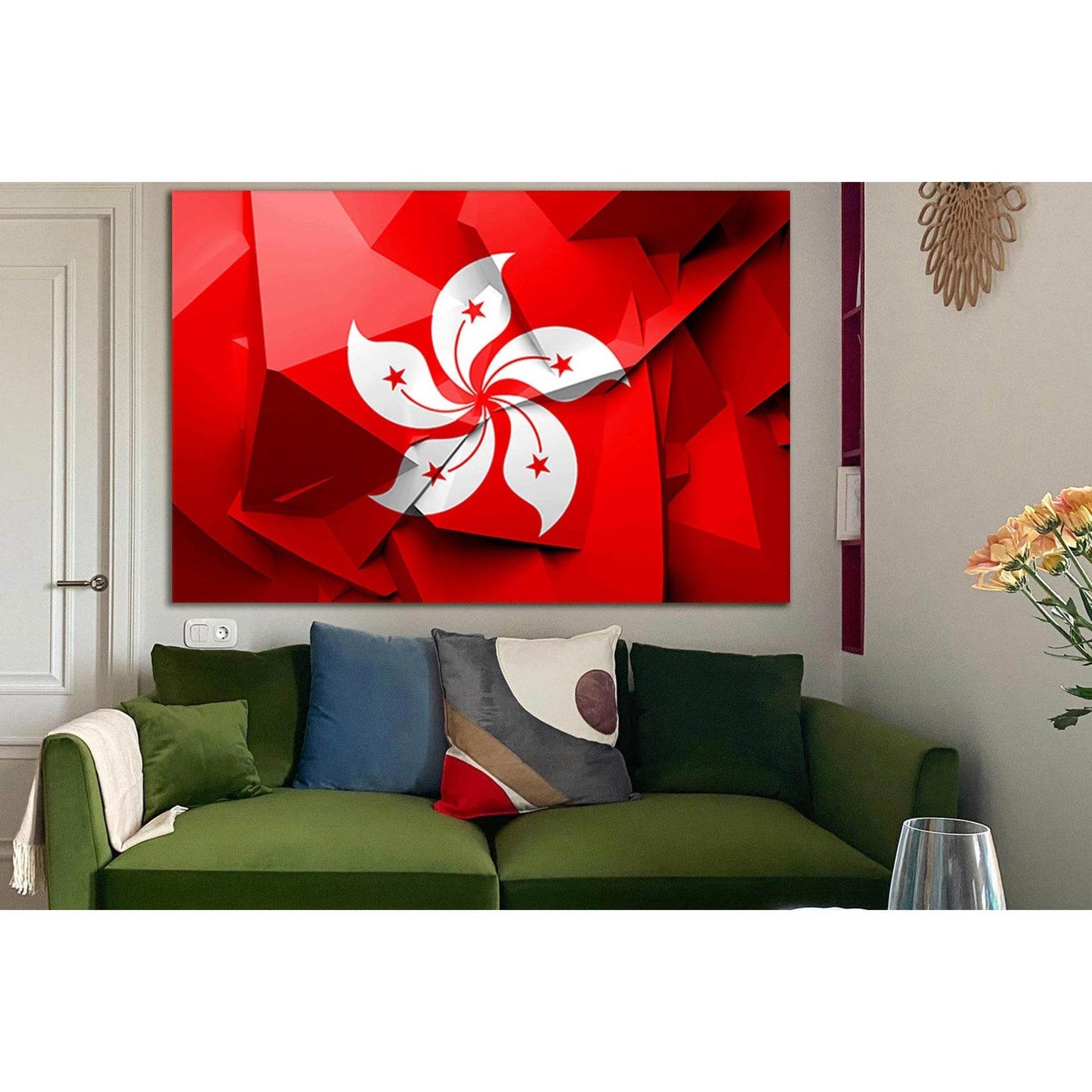 Flag Of Hong Kong №SL1160 Ready to Hang Canvas Print - Zellart Canvas Prints 0new, ALL_Products, Flags