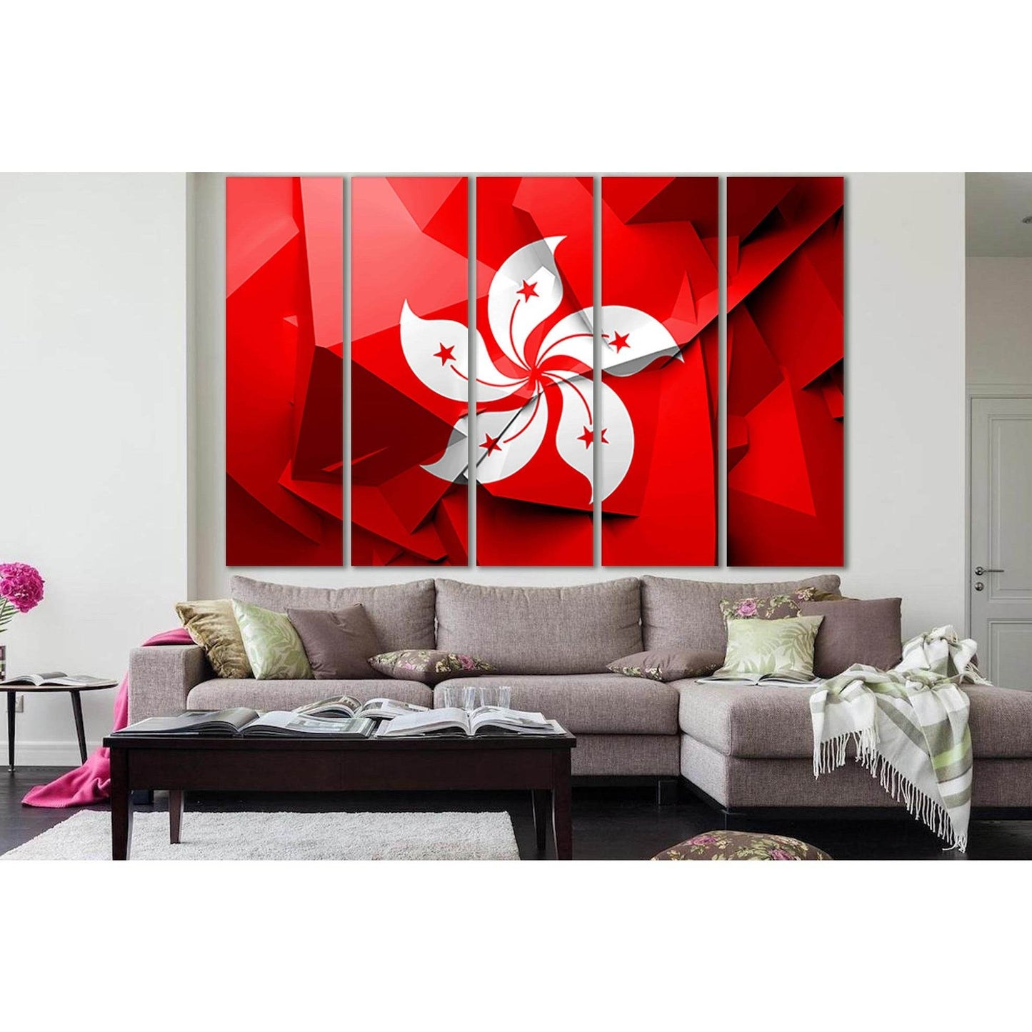 Flag Of Hong Kong №SL1160 Ready to Hang Canvas Print - Zellart Canvas Prints 0new, ALL_Products, Flags