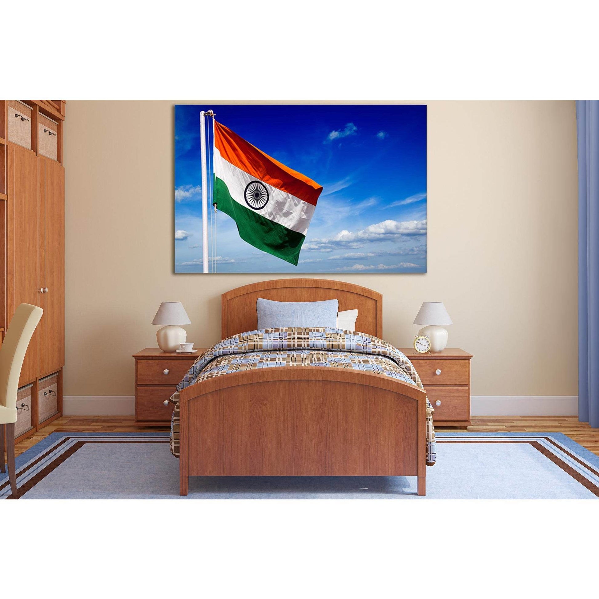 Flag Of India №SL1152 Ready to Hang Canvas Print - Zellart Canvas Prints 0new, ALL_Products, Flags
