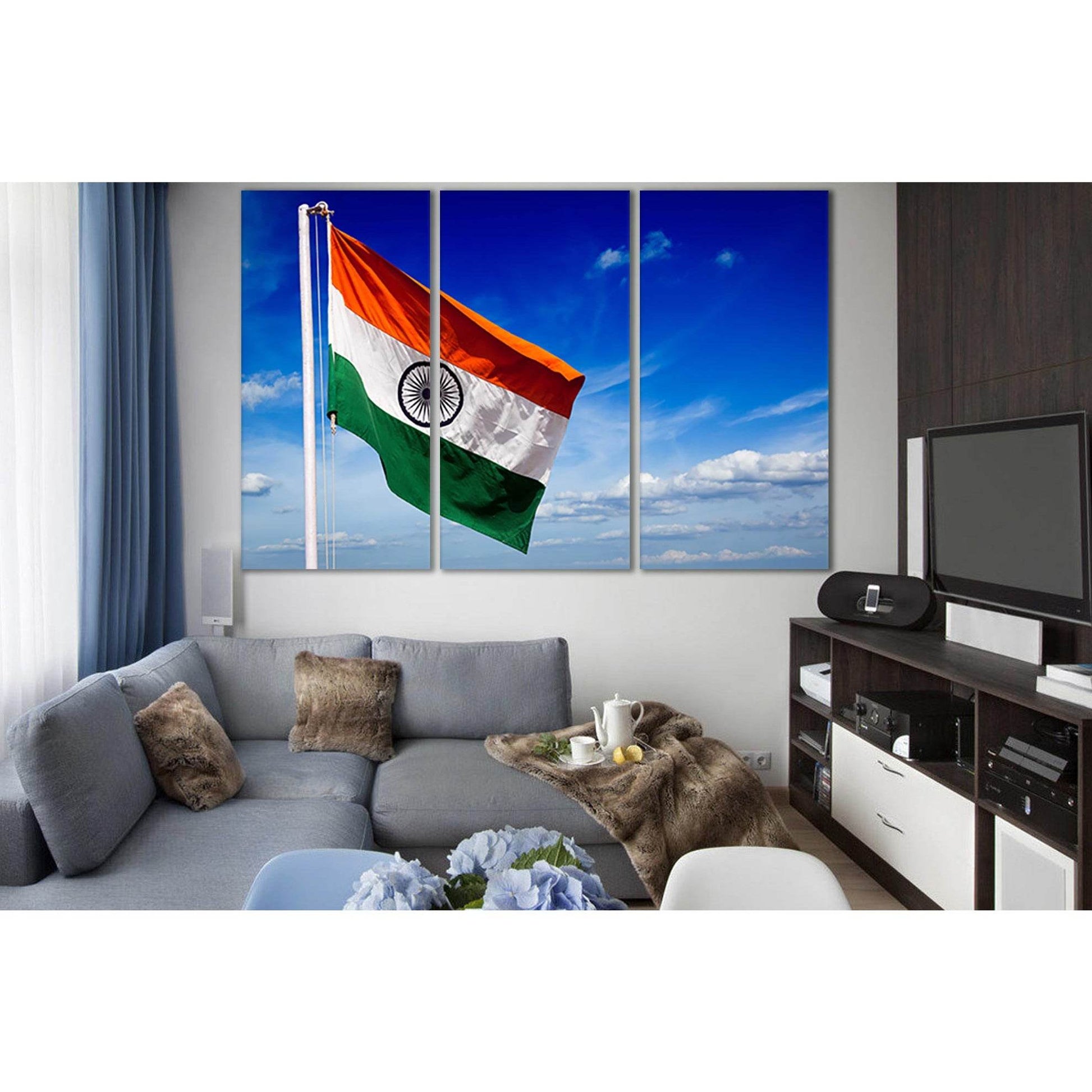 Flag Of India №SL1152 Ready to Hang Canvas Print - Zellart Canvas Prints 0new, ALL_Products, Flags