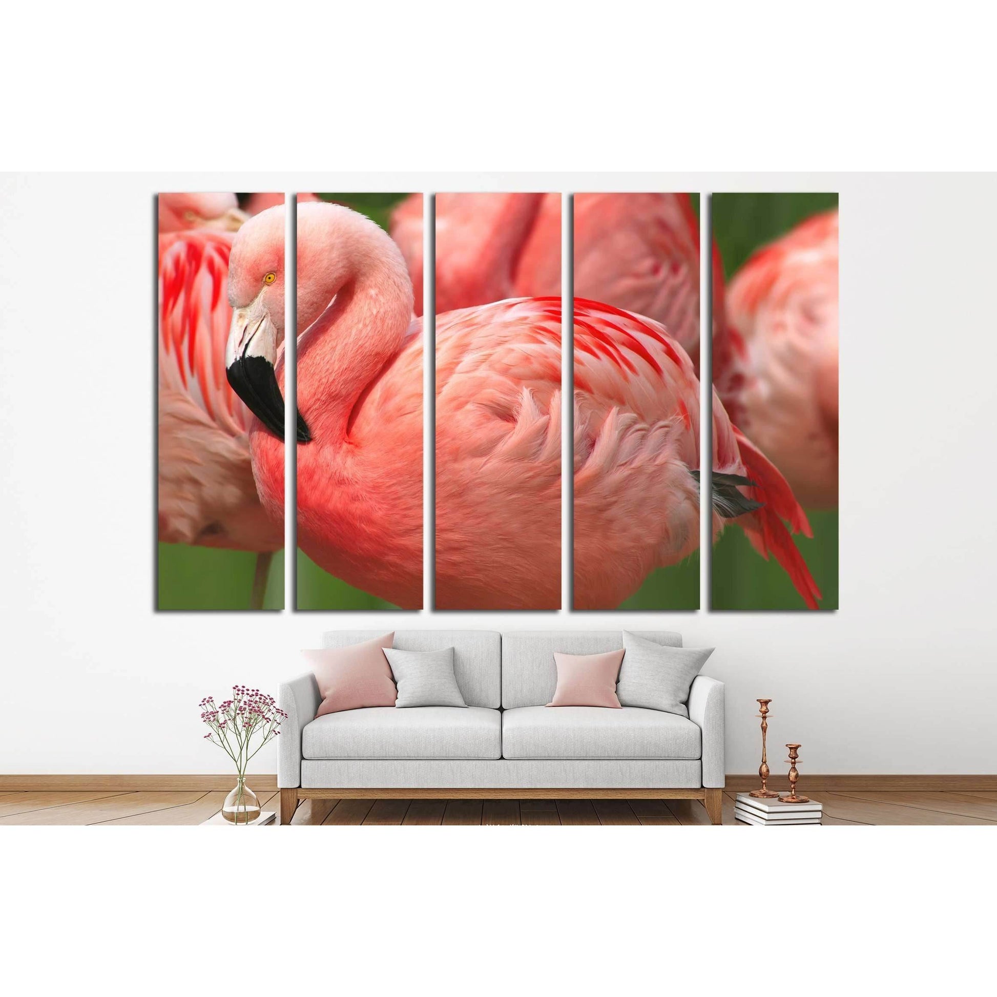 Flamingo Close Up №2799 Ready to Hang Canvas PrintCanvas art arrives ready to hang, with hanging accessories included and no additional framing required. Every canvas print is hand-crafted, made on-demand at our workshop and expertly stretched around 100%