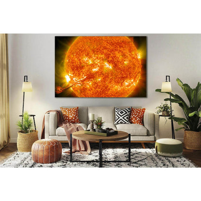 Flash In The Sun №SL386 Ready to Hang Canvas Print - Zellart Canvas Prints 0new, ALL_Products, Astronomy & Space Canvas Wall Art