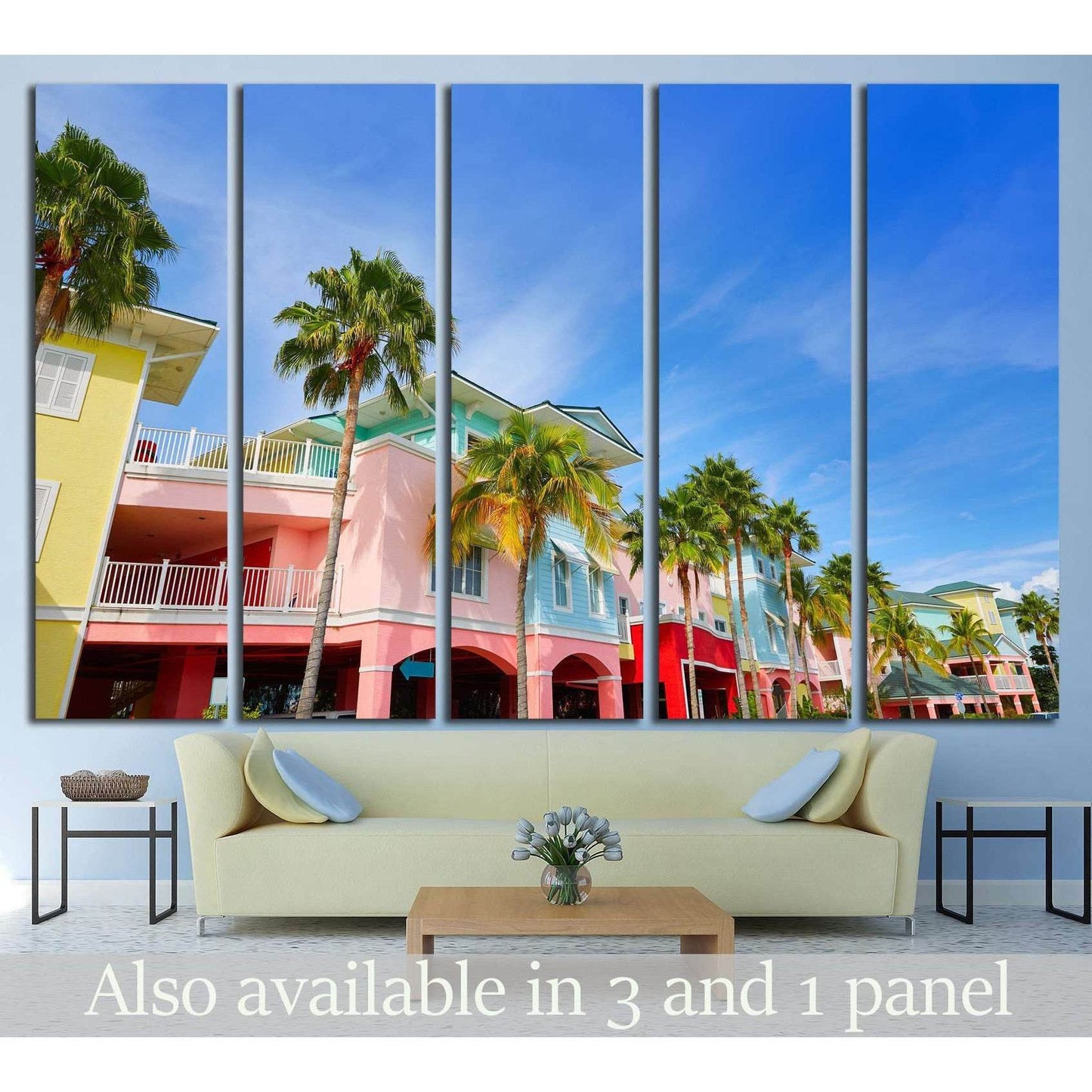 Florida Fort Myers and palm trees in USA №1229 Ready to Hang Canvas Print - Zellart Canvas Prints ALL_Products, s-1229