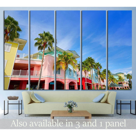 Florida Fort Myers and palm trees in USA №1229 Ready to Hang Canvas Print - Zellart Canvas Prints ALL_Products, s-1229