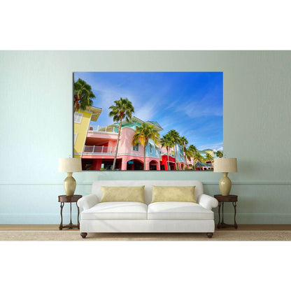 Florida Fort Myers and palm trees in USA №1229 Ready to Hang Canvas Print - Zellart Canvas Prints ALL_Products, s-1229