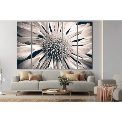 Flower Close Up Black And White №SL725 Ready to Hang Canvas Print - Zellart Canvas Prints 0new, ALL_Products, Floral & Botanical Wall Art