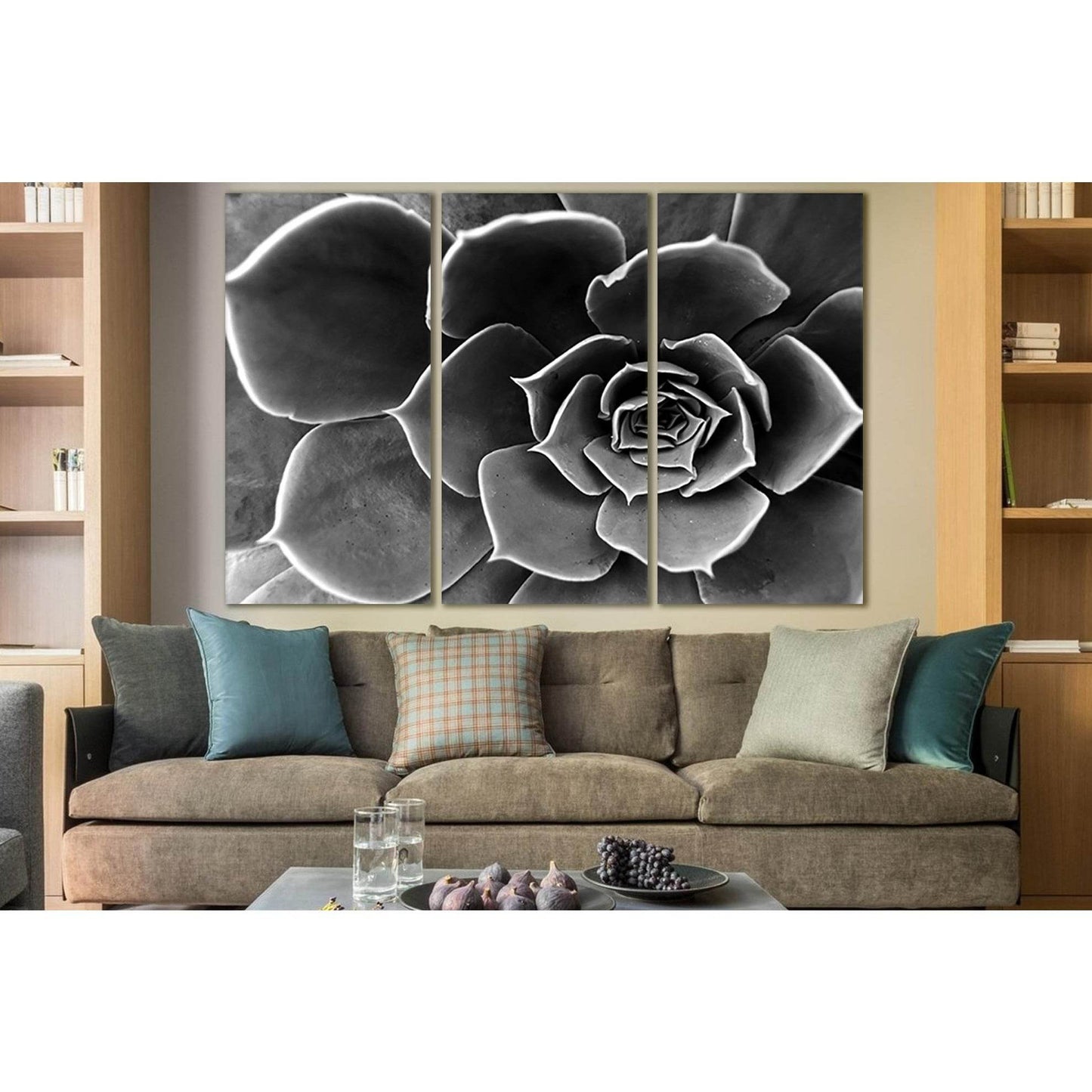 Flower Close Up Black And White №SL838 Ready to Hang Canvas Print - Zellart Canvas Prints 0new, ALL_Products, Black & White Wall Art