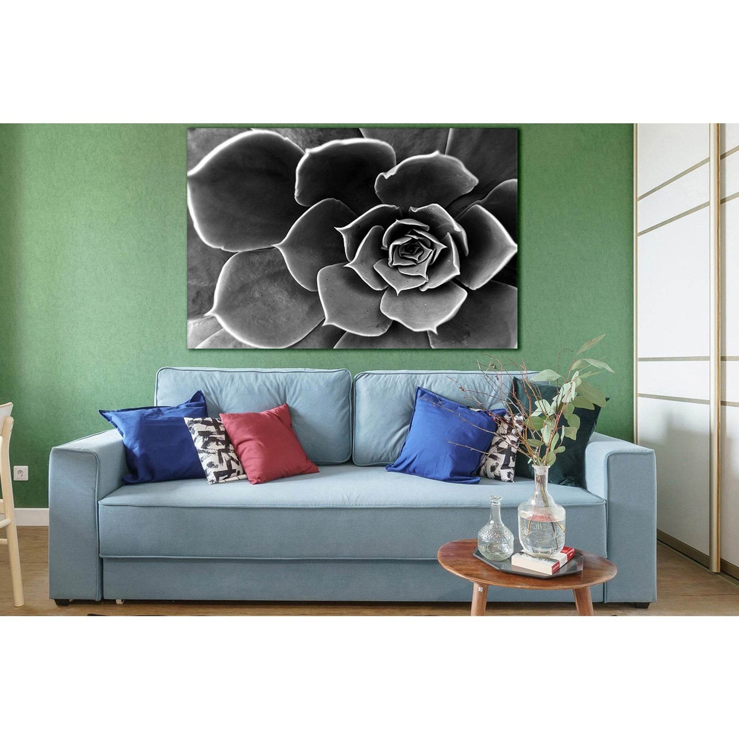 Flower Close Up Black And White №SL838 Ready to Hang Canvas Print - Zellart Canvas Prints 0new, ALL_Products, Black & White Wall Art