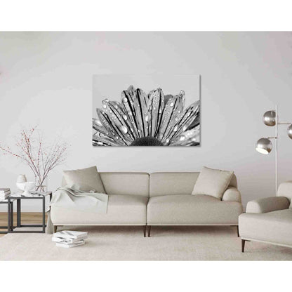 Flower in drizzle №D2828 Ready to Hang Canvas Print - Zellart Canvas Prints 0new, ALL_Products, Black & White Wall Art