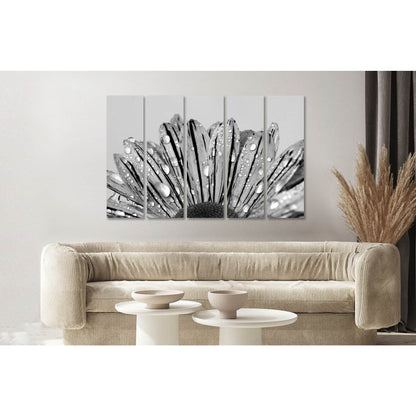 Flower in drizzle №D2828 Ready to Hang Canvas Print - Zellart Canvas Prints 0new, ALL_Products, Black & White Wall Art